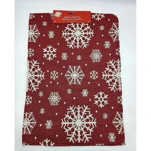 Christmas House Snowflakes Christmas Holiday Tapestry‎ Placemat 13” x 18” NWT